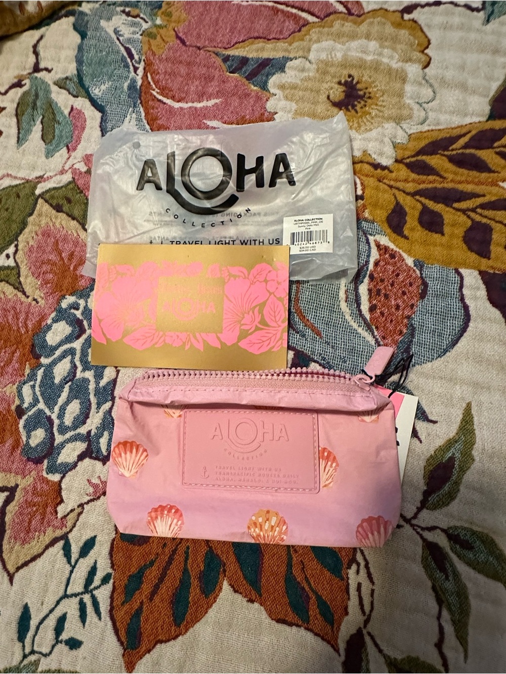 ALOHA Collection Sunny Dots Sunrise Shell Printed Mini Pouch